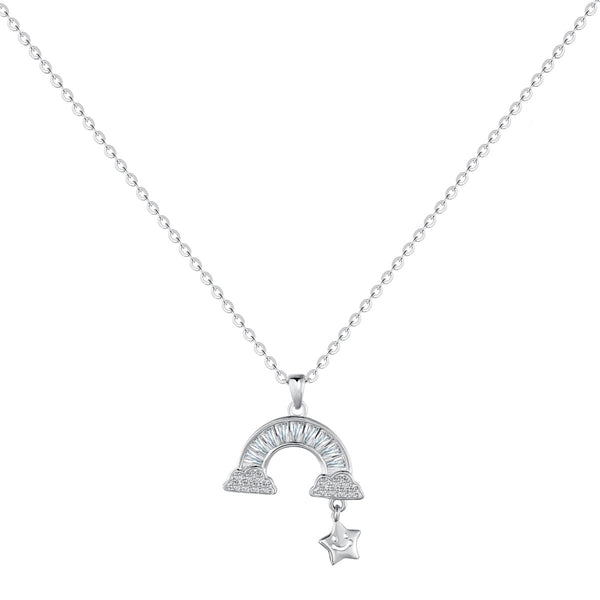 [Clover Jewelrys]Collar único de estrella arcoíris