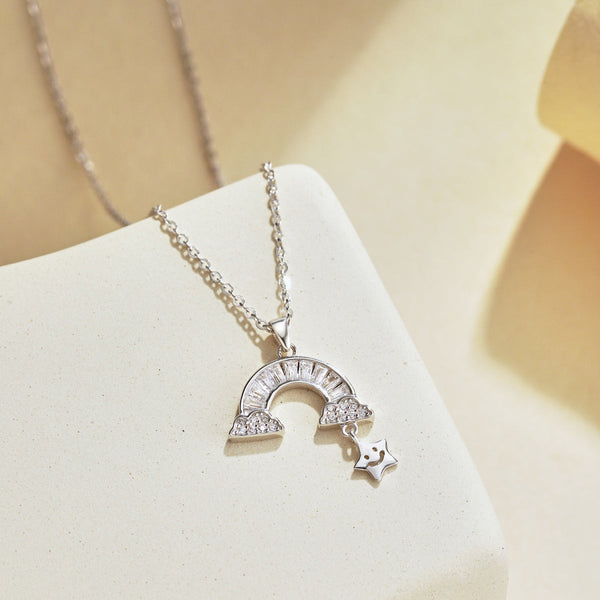 [Clover Jewelrys]Collar único de estrella arcoíris
