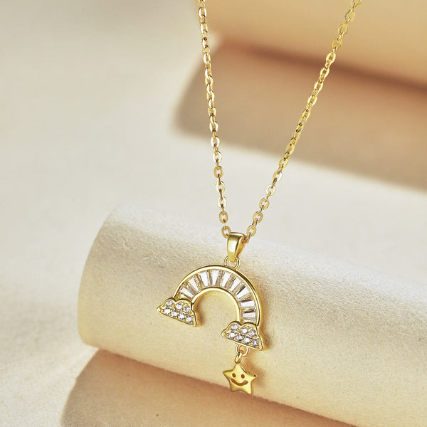 [Clover Jewelrys]Collar único de estrella arcoíris