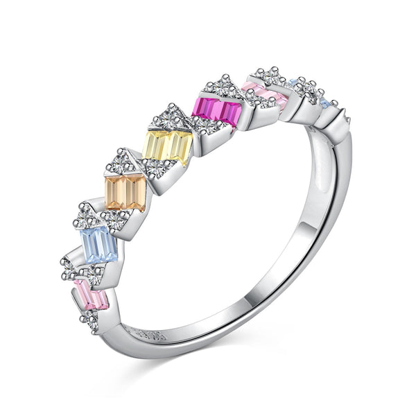 [Clover Jewelrys]Delicado anillo diario de corte esmeralda vibrante