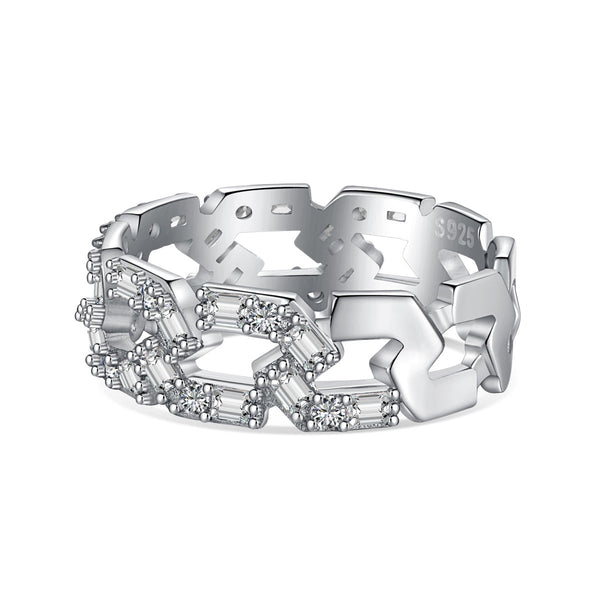 [Clover Joyas] Anillo diario de corte esmeralda vibrante y brillante