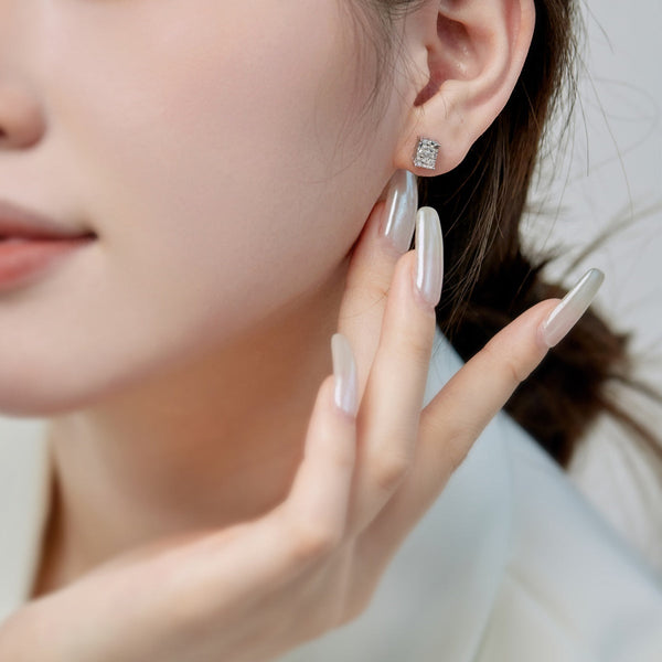 [Clover Jewelrys]Pendientes diarios de corte princesa radiantes y lujosos