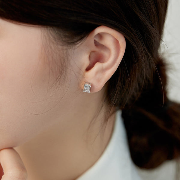 [Clover Jewelrys]Pendientes diarios de corte princesa radiantes y lujosos