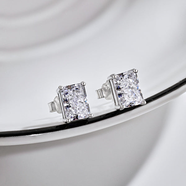 [Clover Jewelrys]Pendientes diarios de corte princesa radiantes y lujosos