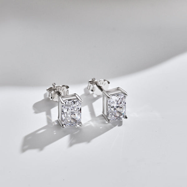 [Clover Jewelrys]Pendientes diarios de corte princesa radiantes y lujosos