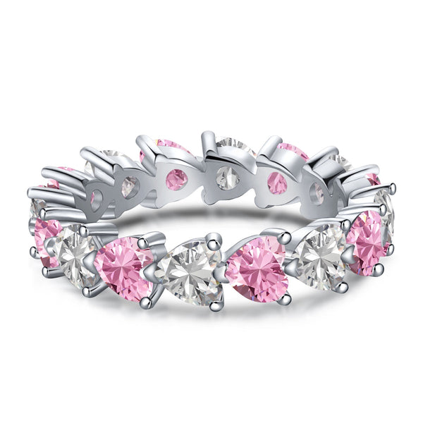 [Clover Jewelrys]Anillo de enamorados con corte de corazón Radiant Romance de 0,25 quilates