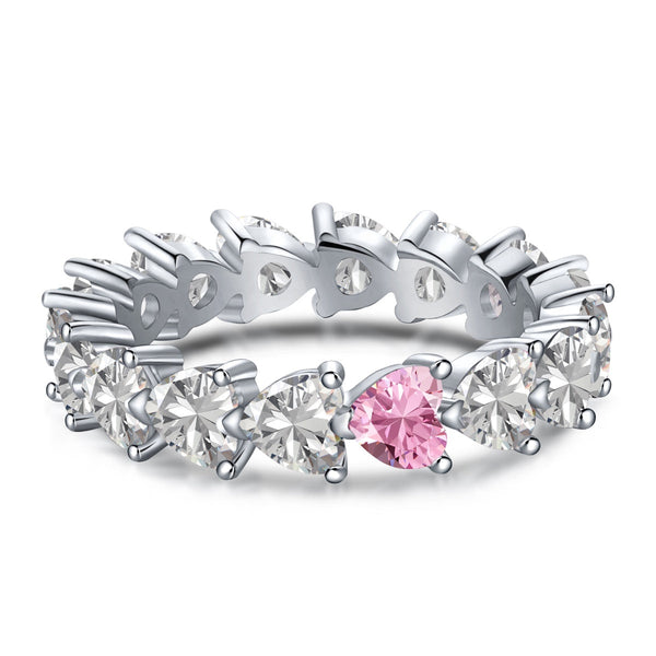 [Clover Jewelrys]Anillo de enamorados con corte de corazón Radiant Romance de 0,25 quilates