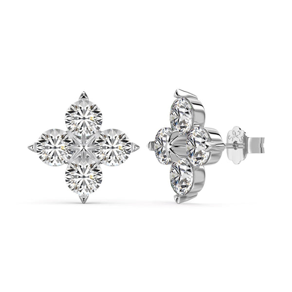 [Clover Jewelrys]Pendientes de trébol de cuatro hojas y estrella de ocho puntas