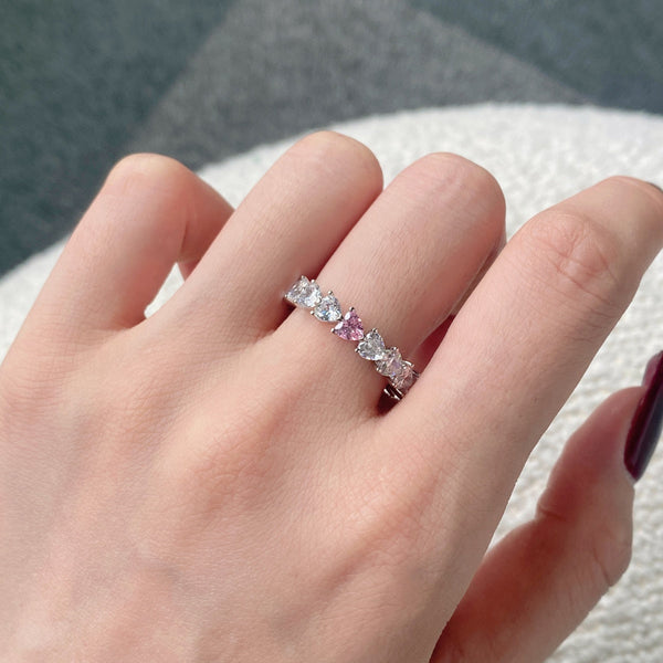 [Clover Jewelrys]Anillo de enamorados con corte de corazón Radiant Romance de 0,25 quilates