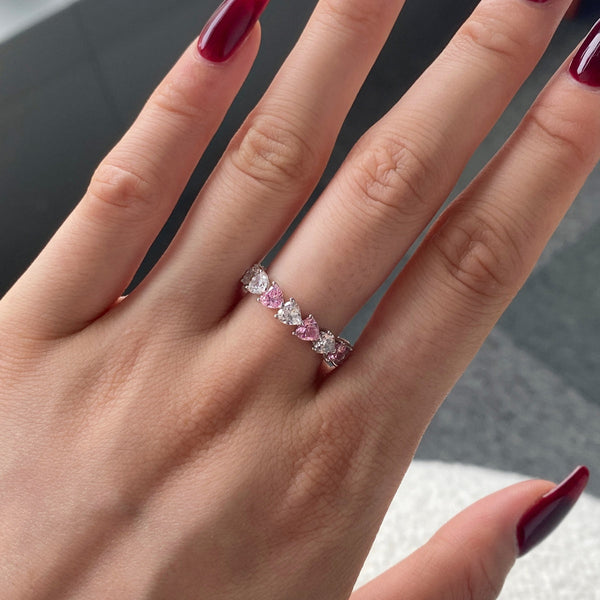 [Clover Jewelrys]Anillo de enamorados con corte de corazón Radiant Romance de 0,25 quilates