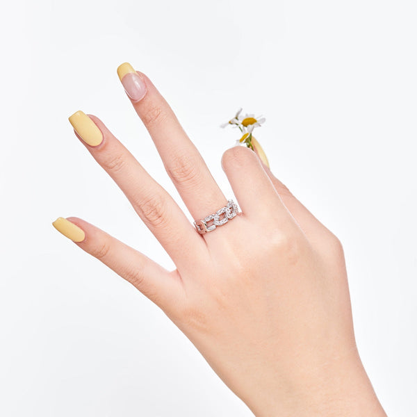 [Clover Joyas] Anillo diario de corte esmeralda vibrante y brillante