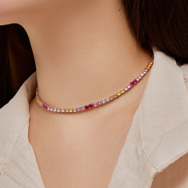 [Clover Jewelrys]Delicado Collar de Tenis Colorido