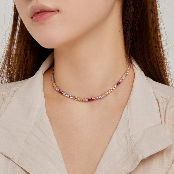 [Clover Jewelrys]Delicado Collar de Tenis Colorido
