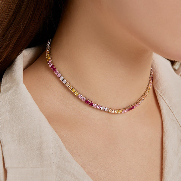 [Clover Jewelrys]Delicado Collar de Tenis Colorido