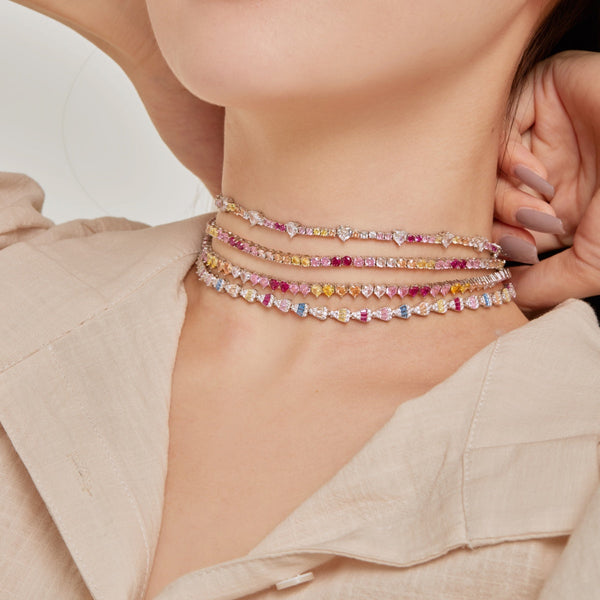 [Clover Jewelrys]Delicado Collar de Tenis Colorido