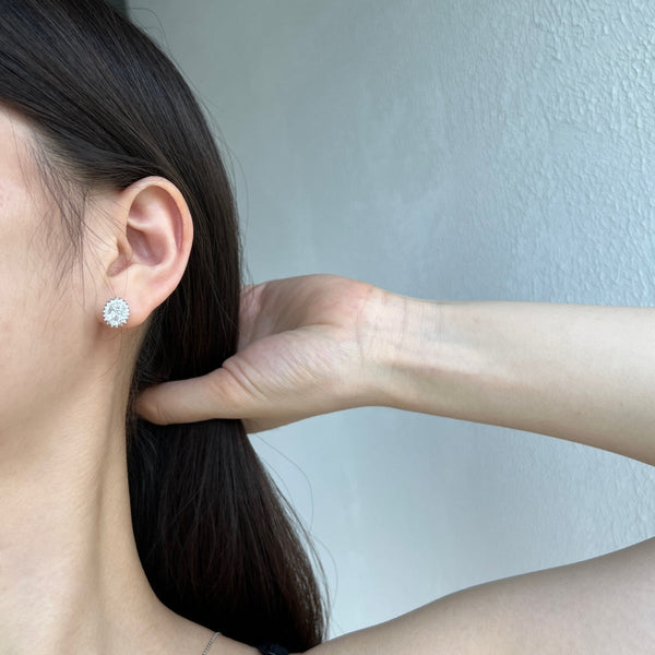 [Clover Jewelrys]Pendientes diarios delicados con corte ovalado radiante