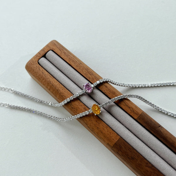 [Clover Jewelrys]0.75 Carats Exquisita Pulsera de Uso Diario con Corte Ovalado