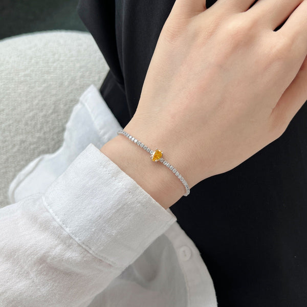 [Clover Jewelrys]0.75 Carats Exquisita Pulsera de Uso Diario con Corte Ovalado