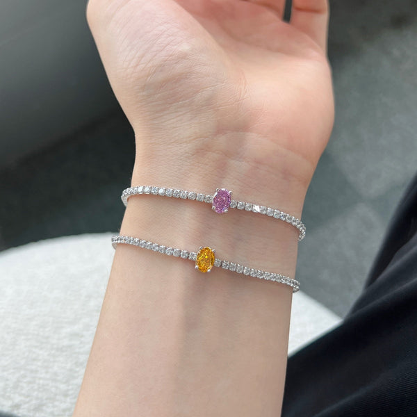 [Clover Jewelrys]0.75 Carats Exquisita Pulsera de Uso Diario con Corte Ovalado