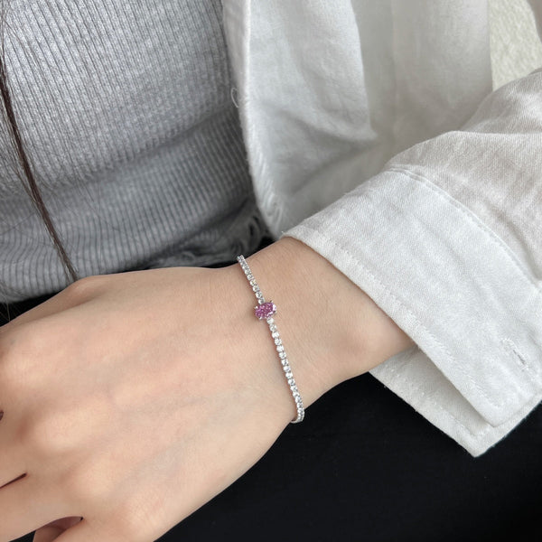 [Clover Jewelrys]0.75 Carats Exquisita Pulsera de Uso Diario con Corte Ovalado