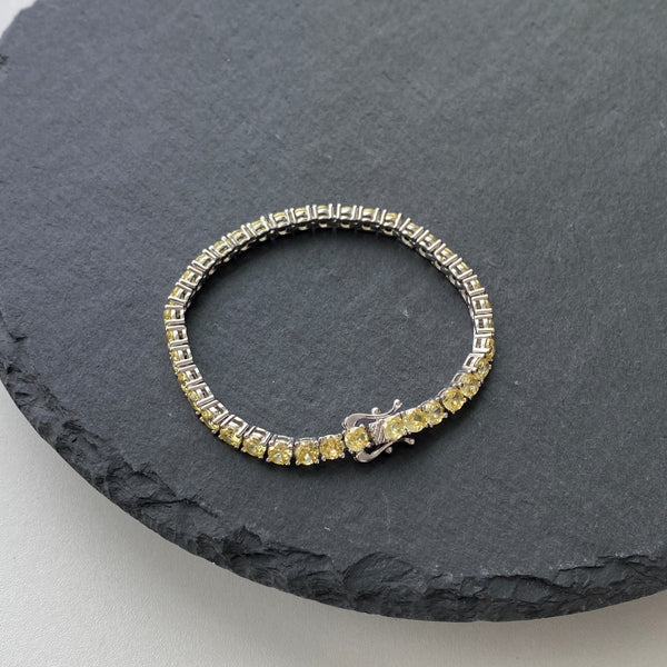 [Clover Jewelrys]Pulsera de tenis con corte redondo deslumbrante y ornamentado