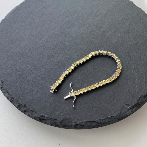 [Clover Jewelrys]Pulsera de tenis con corte redondo deslumbrante y ornamentado