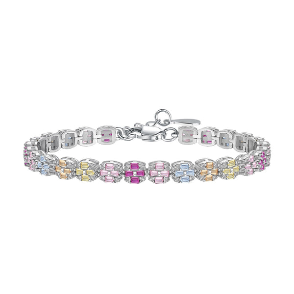 [Clover Joyas] Pulsera diaria delicada con corte esmeralda colorida