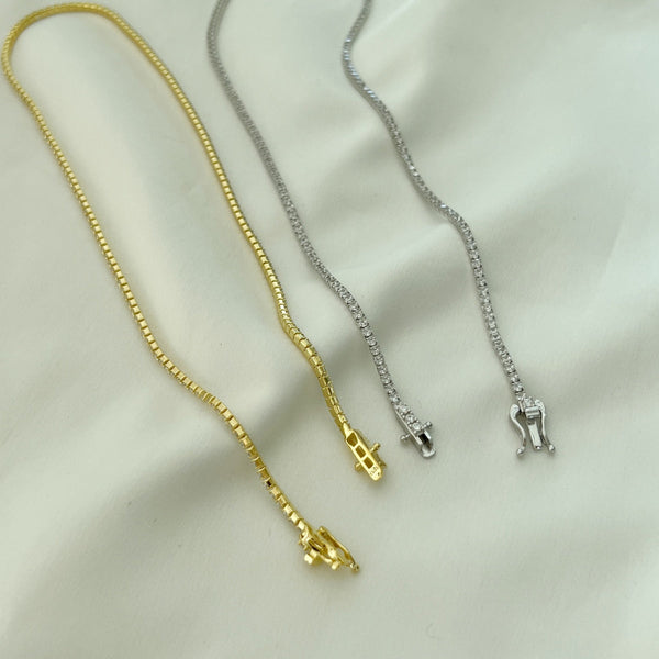 [Clover Jewelrys]Delicado Collar Tenis con Forma Redonda