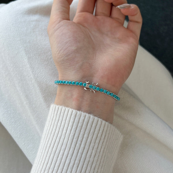 [Clover Jewelrys]Pulsera de tenis Dainty Charming de corte redondo