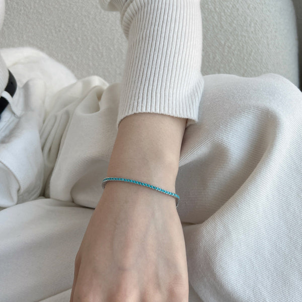 [Clover Jewelrys]Pulsera diaria deslumbrante de corte redondo exquisito