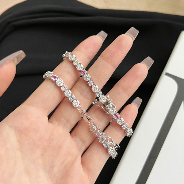 [Clover Jewelrys]Pulsera diaria radiante deslumbrante de corte múltiple