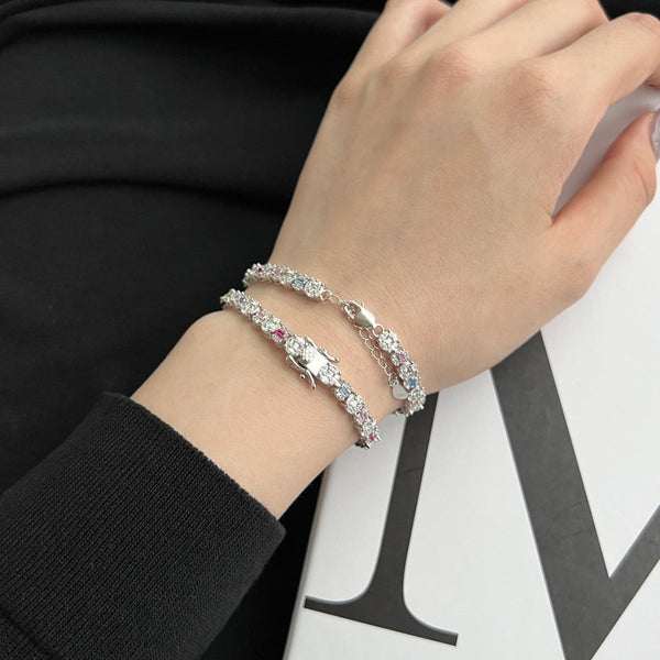 [Clover Jewelrys]Pulsera diaria radiante deslumbrante de corte múltiple