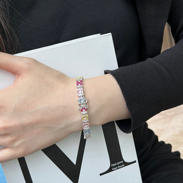 [Clover Jewelrys]Pulsera de Fiesta Delicada Multicolor con Cortes Múltiples