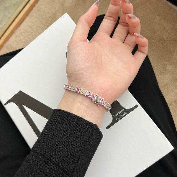 [CloverJewelrys]Ornate Sparkling Round Cut Party Bracelet