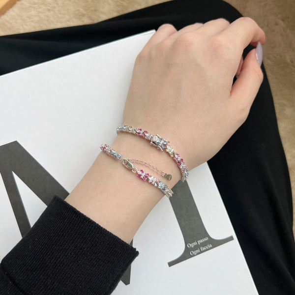[Clover Jewelrys]Pulsera de Fiesta de Corte Esmeralda Radiante y Colorida
