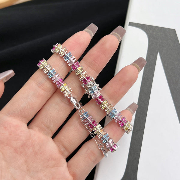 [Clover Jewelrys]Pulsera de Fiesta Multicorte Brillante y Exquisita