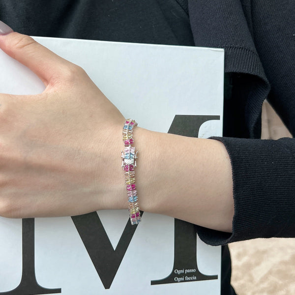 [Clover Jewelrys]Pulsera de Fiesta Multicorte Brillante y Exquisita