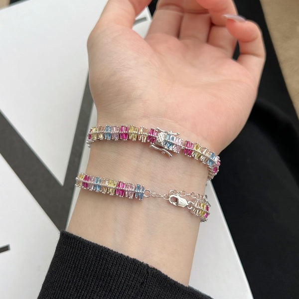 [Clover Jewelrys]Pulsera de Fiesta Multicorte Brillante y Exquisita