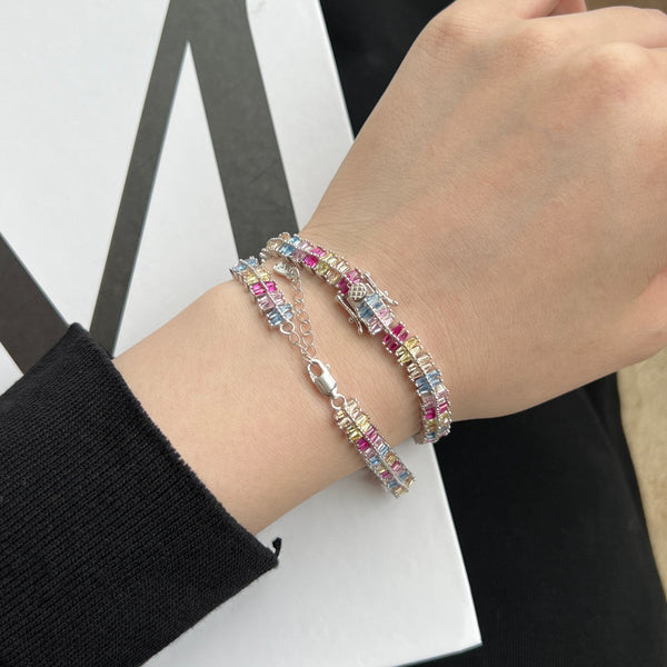 [Clover Jewelrys]Pulsera de Fiesta Multicorte Brillante y Exquisita