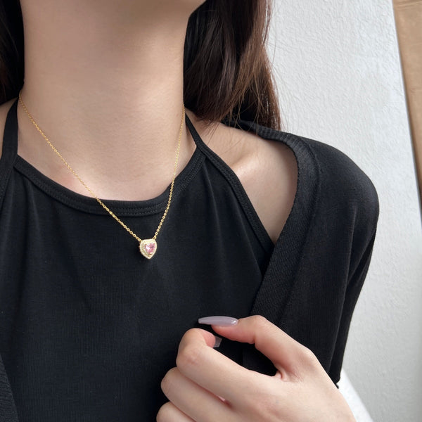 [Clover Jewelrys]Exquisito collar con forma de corazón