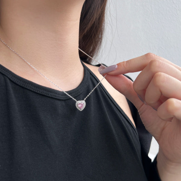 [Clover Jewelrys]Exquisito collar con forma de corazón