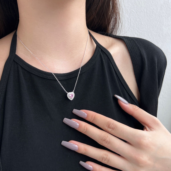 [Clover Jewelrys]Exquisito collar con forma de corazón