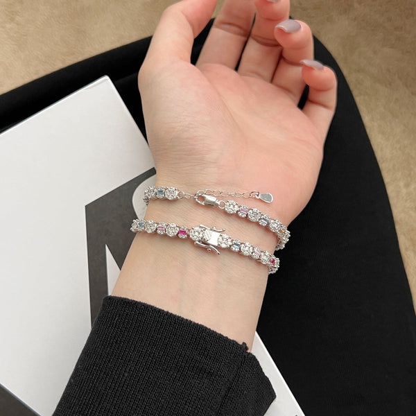 [Clover Jewelrys]Pulsera diaria radiante deslumbrante de corte múltiple