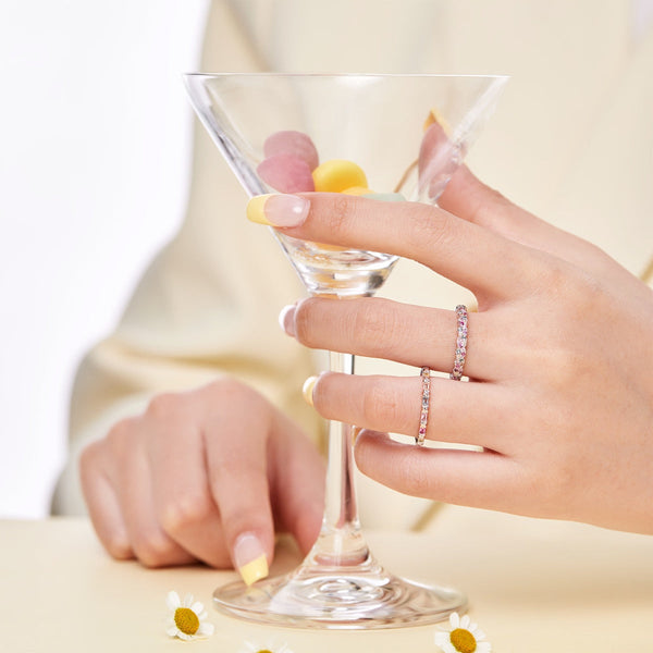[Clover Jewelrys]Anillo diario redondo efervescente delicado
