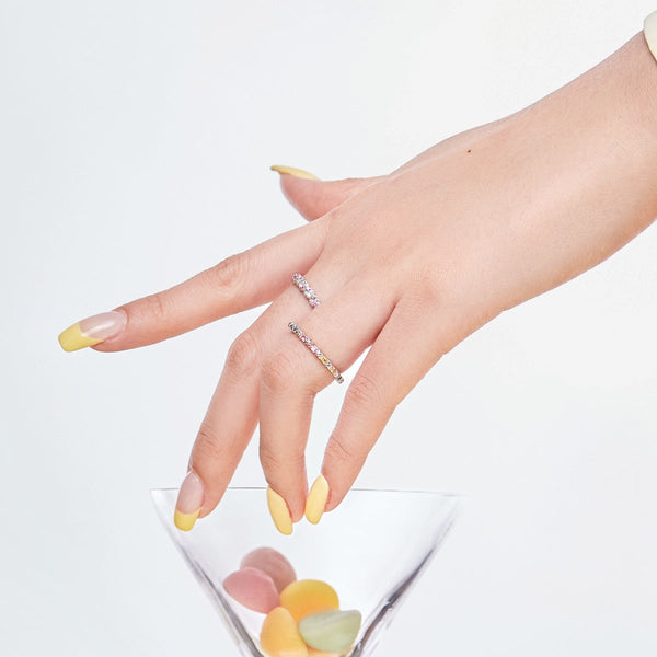 [Clover Jewelrys]Anillo diario redondo efervescente delicado