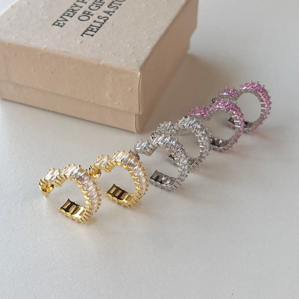 [Clover Jewelrys]Pendientes Corazón Radiante Calado