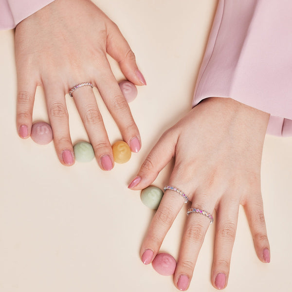 [Clover Jewelrys] Anillo diario radiante de corte redondo brillante