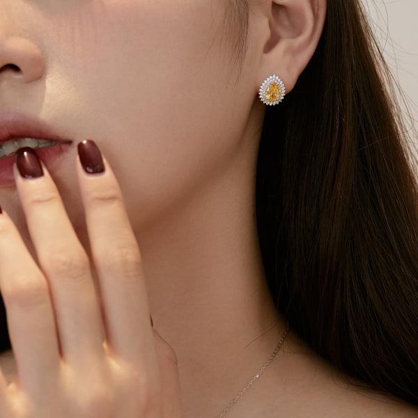 [Clover Jewelrys]Pendientes diarios delicados y hermosos con corte de pera