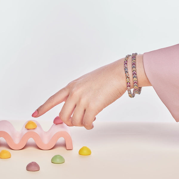 [Clover Jewelrys]Pulsera de Fiesta de Corte Esmeralda Radiante y Colorida