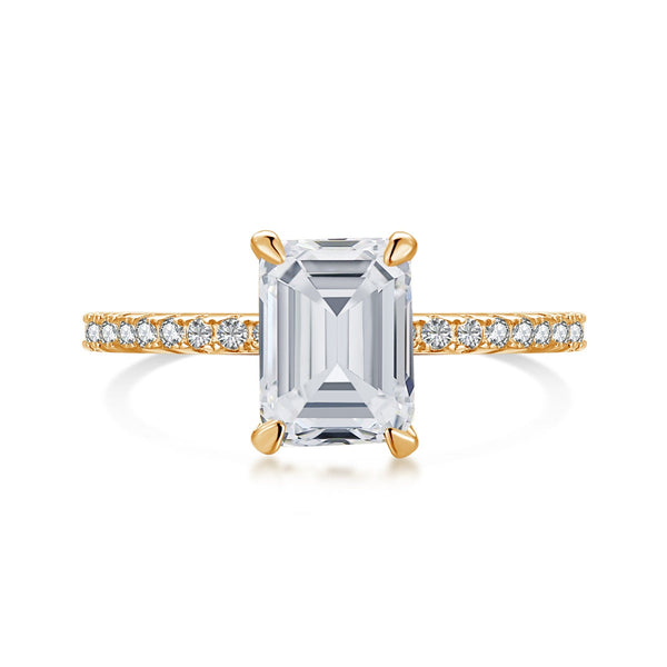 [Clover Jewelrys]Anillo de fiesta de corte radiante ornamentado y brillante de 2.0 quilates